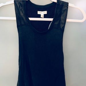 leather/cotton crop top